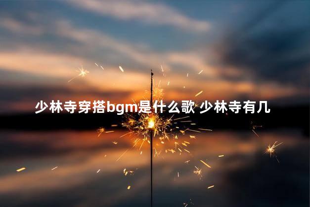 少林寺穿搭bgm是什么歌 少林寺有几首插曲